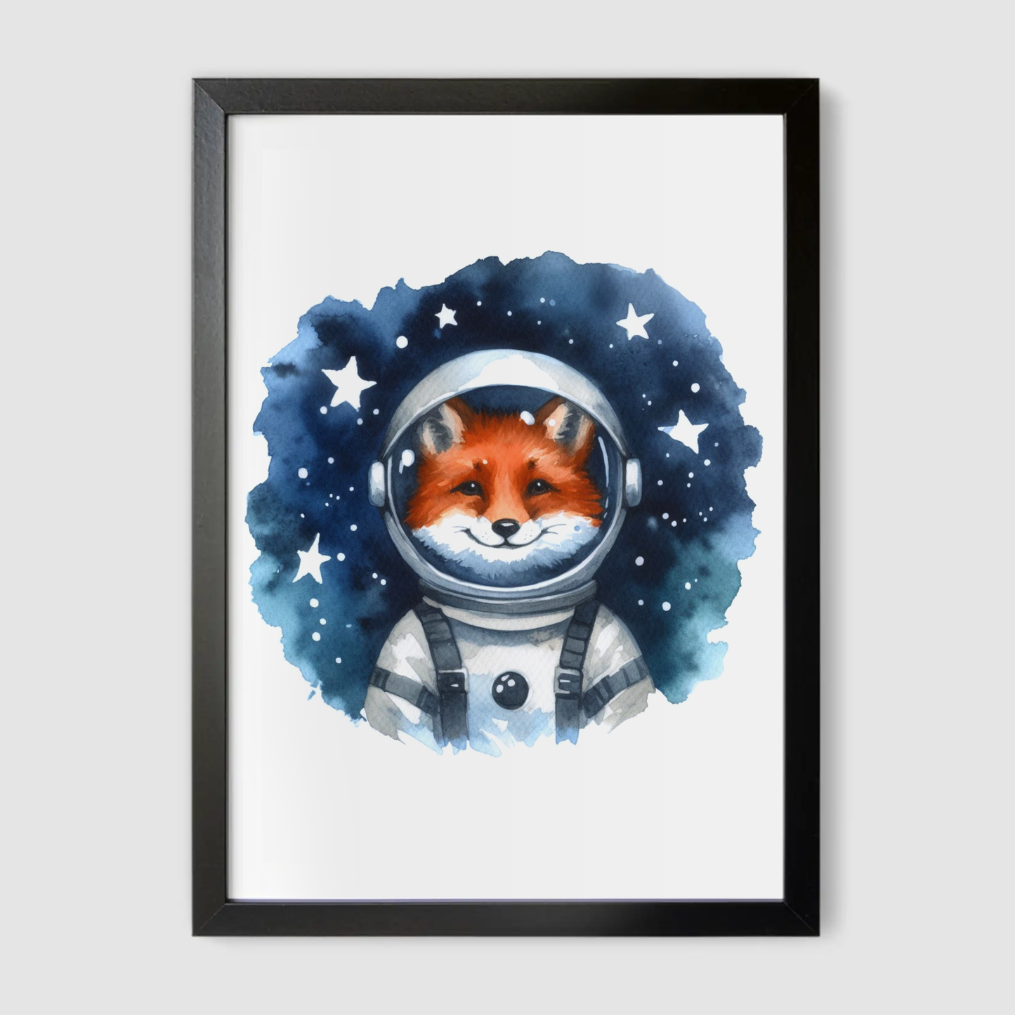 Fox Spaceman Print - Nursery Space Collection