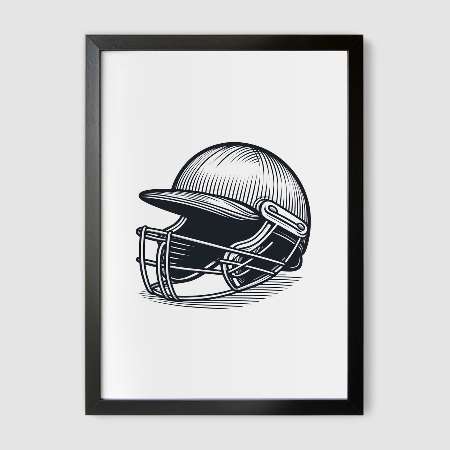 Minimalist Cricket Helmet Print - Cricket Collection