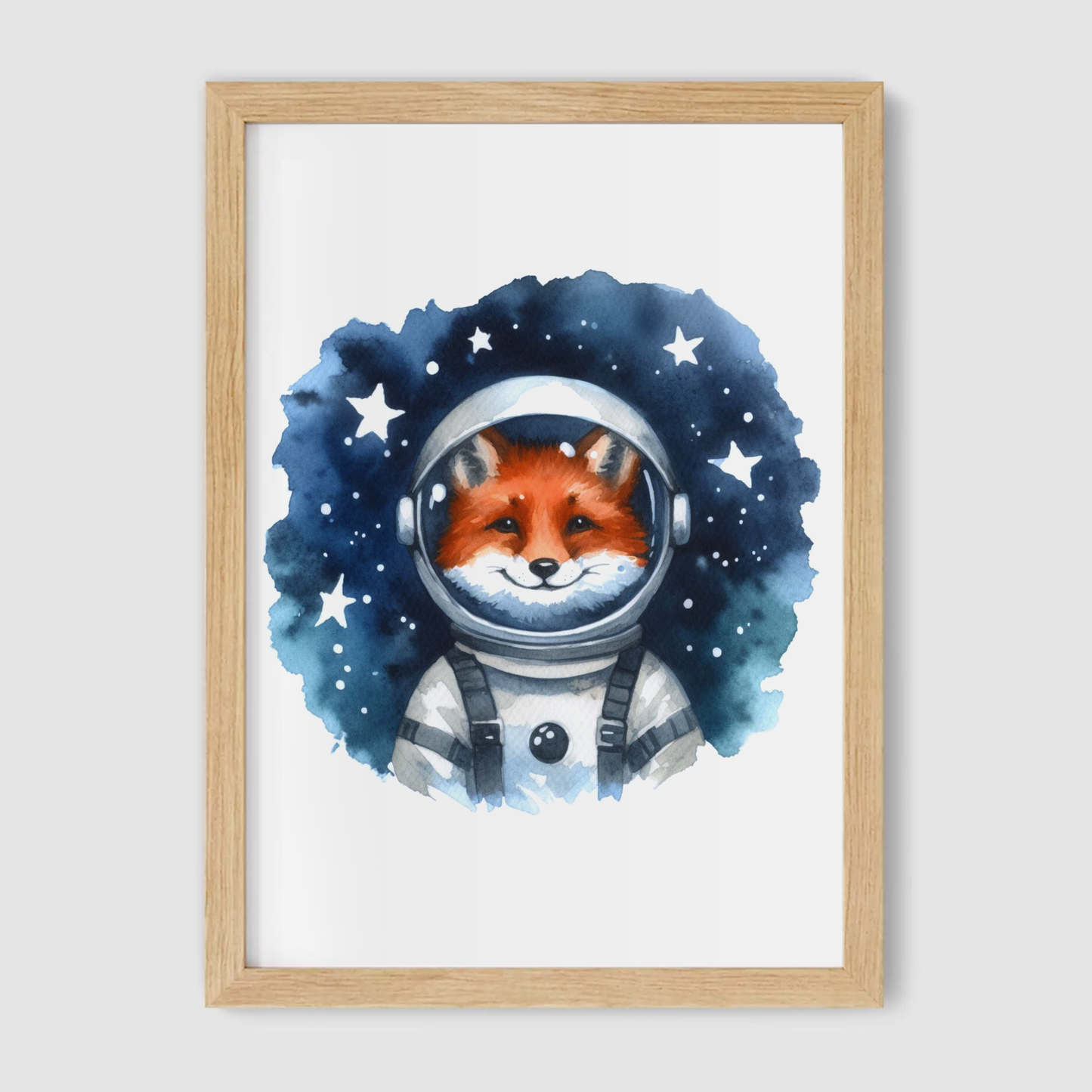 Fox Spaceman Print - Nursery Space Collection