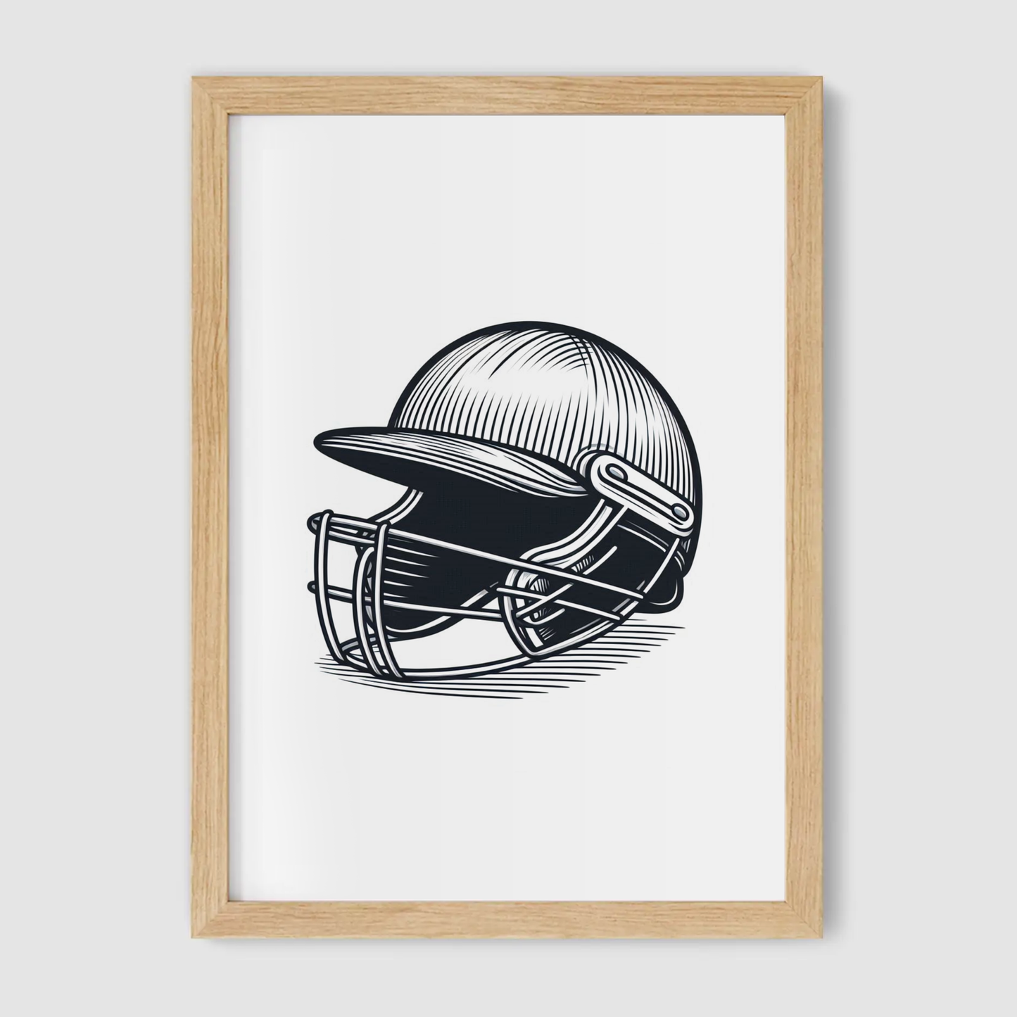 Minimalist Cricket Helmet Print - Cricket Collection
