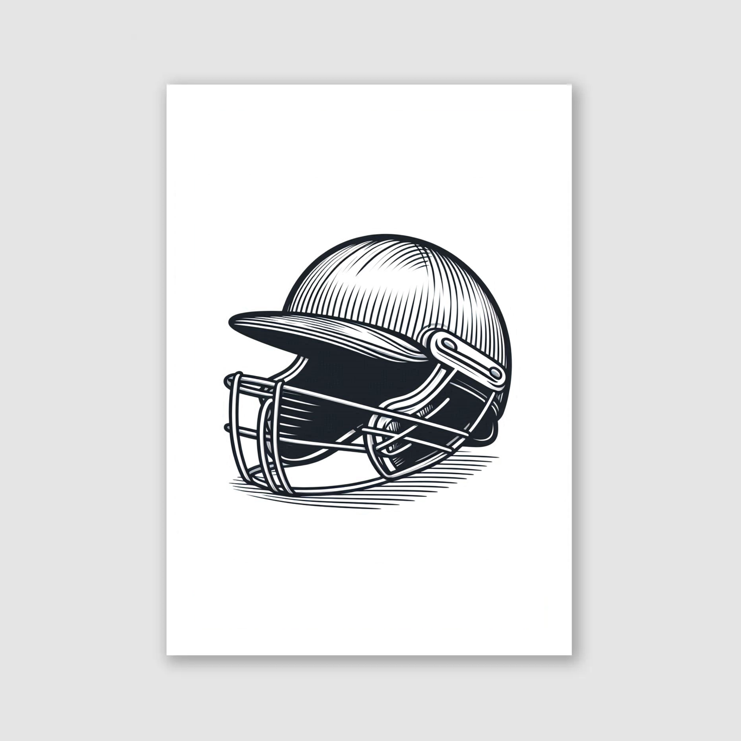 Minimalist Cricket Helmet Print - Cricket Collection