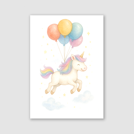 Unicorn Balloon Print - Unicorns Collection