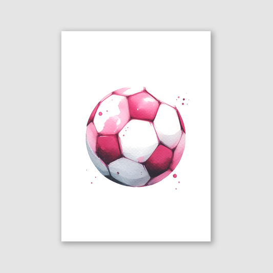 Pink & White Football Print - Football Collection