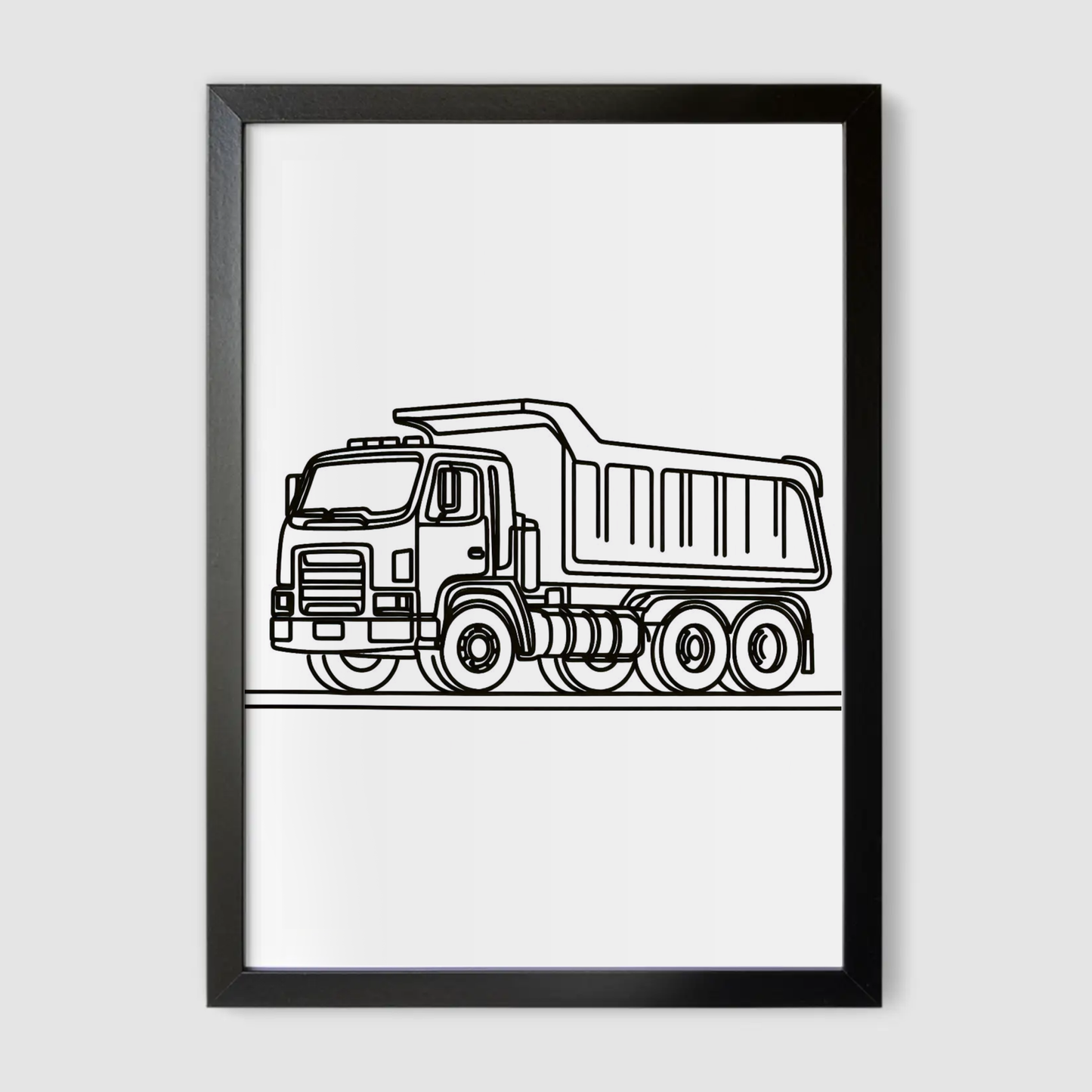 Dump Truck Line Art Print - Construction Collection