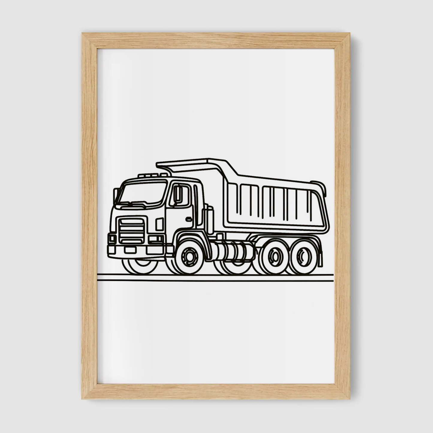 Dump Truck Line Art Print - Construction Collection