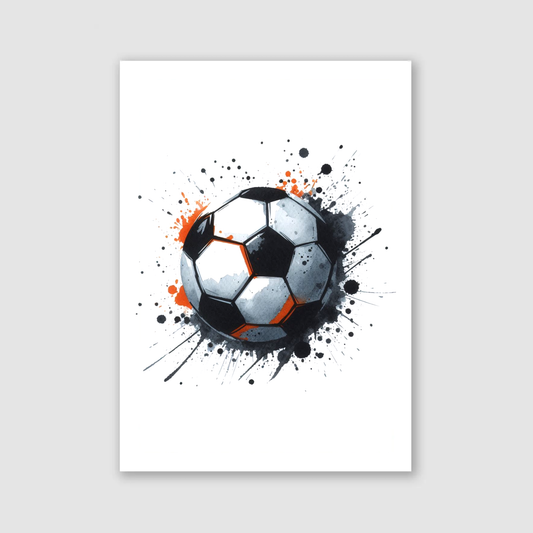 Orange & Black Football Print - Football Collection