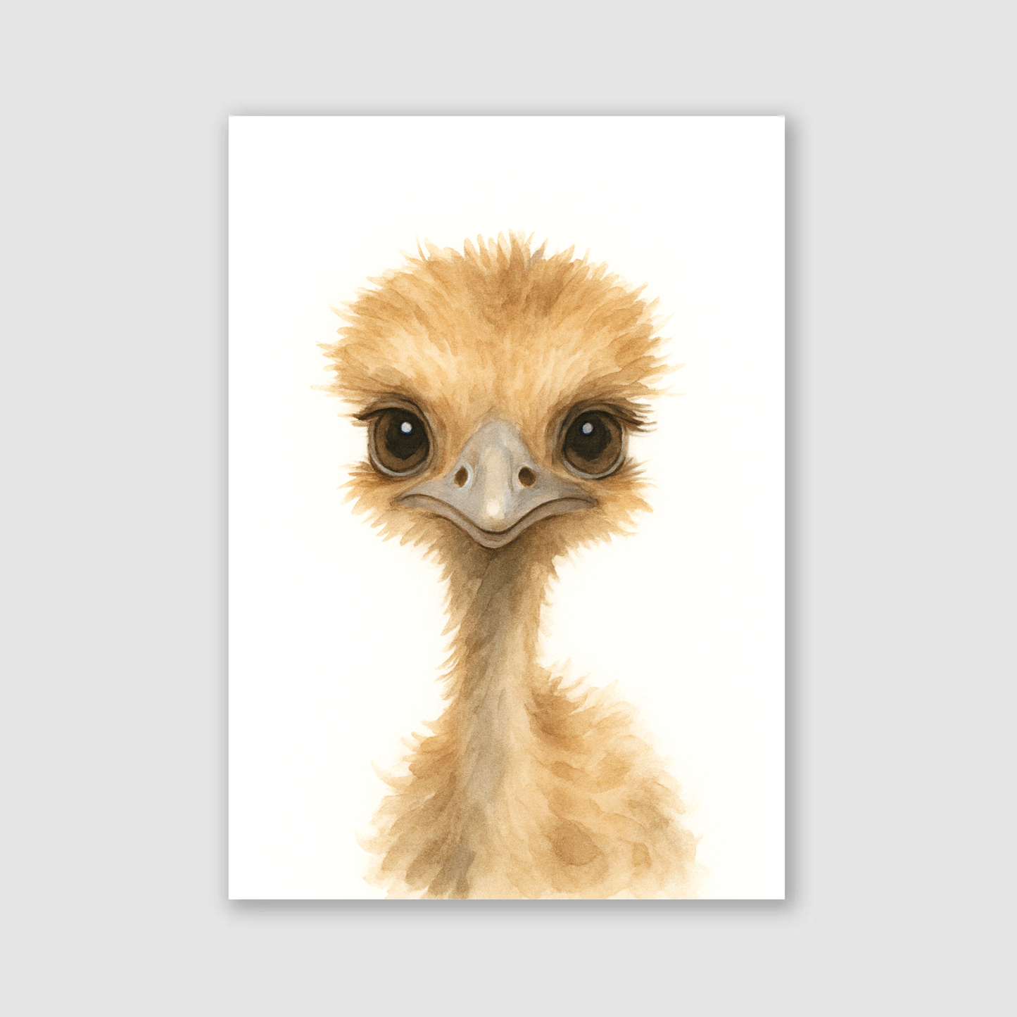 Baby Ostrich Nursery Print - Safari Animal Collection