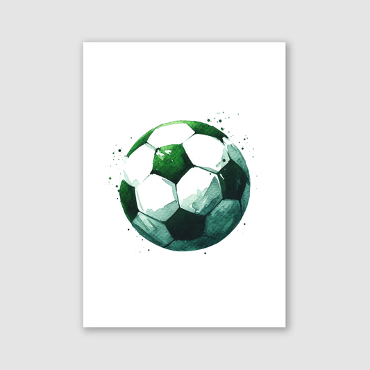 Green & White Football Print - Football Collection