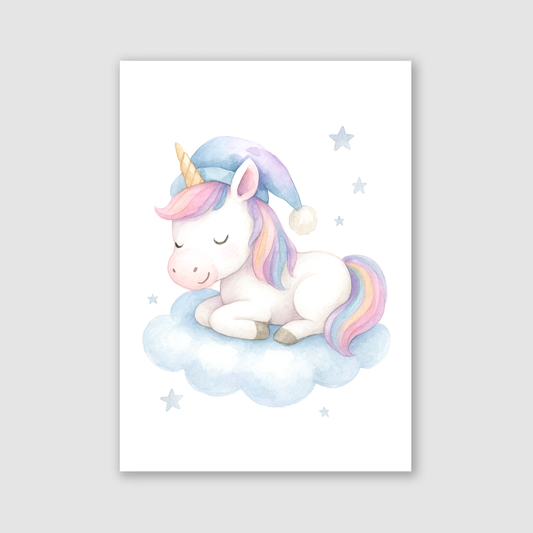 Sleeping Unicorn Print - Unicorns Collection