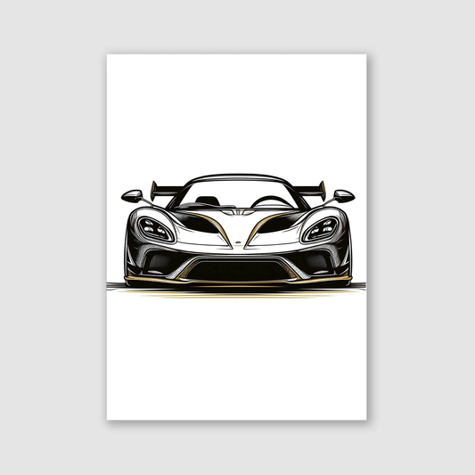 Black & Gold Supercar Print - Vehicles Collection