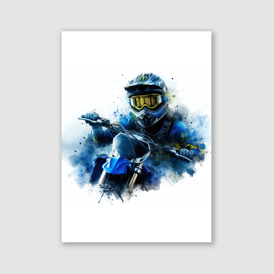 Blue Motocross Print - Biking & BMX Collection