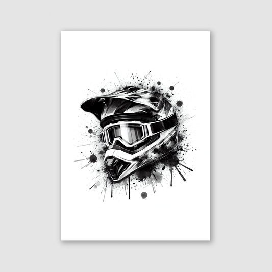 Black Motocross Print - Biking & BMX Collection