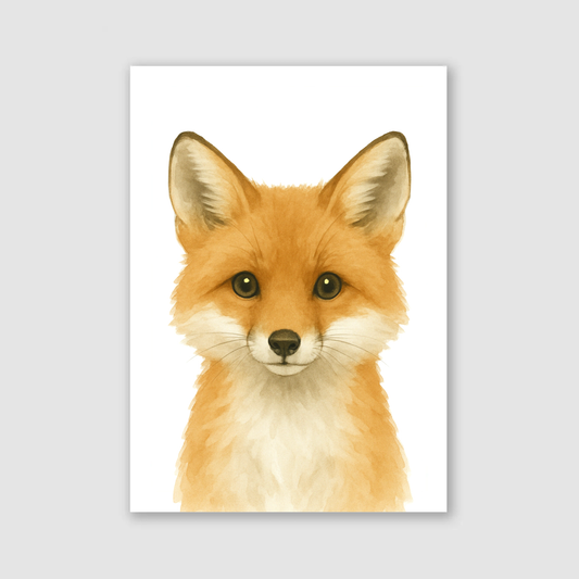 Baby Fox Nursery Print - Woodland Animal Collection