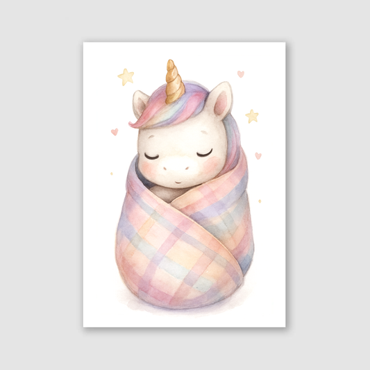 Sleeping Baby Unicorn Print - Unicorns Collection