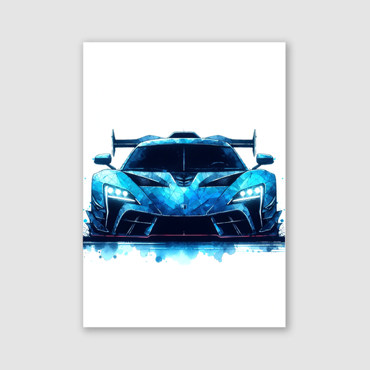 Blue Supercar Print - Vehicles Collection