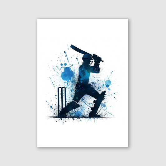 Blue Cricketer Print - Cricket Collection