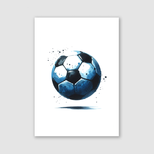 Blue & Black Football Print - Football Collection