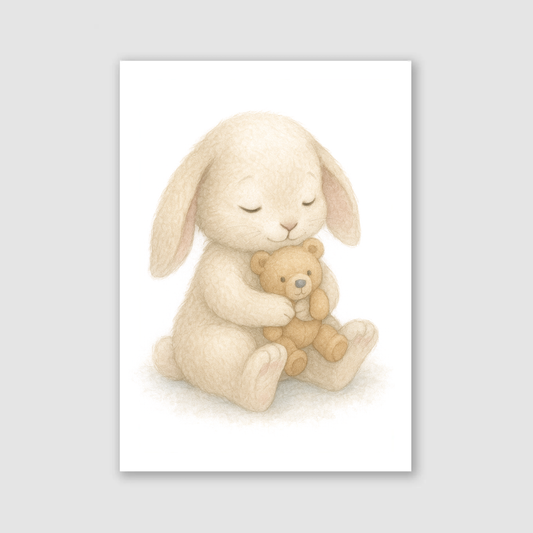 Sleeping Rabbit Print - Cute Pets Collection