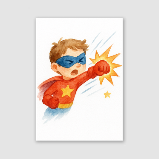 Boy Superhero Strength Print - Superhero Collection