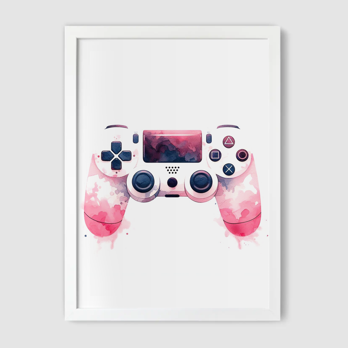 Pink & White Controller Art Print - Gaming Collection