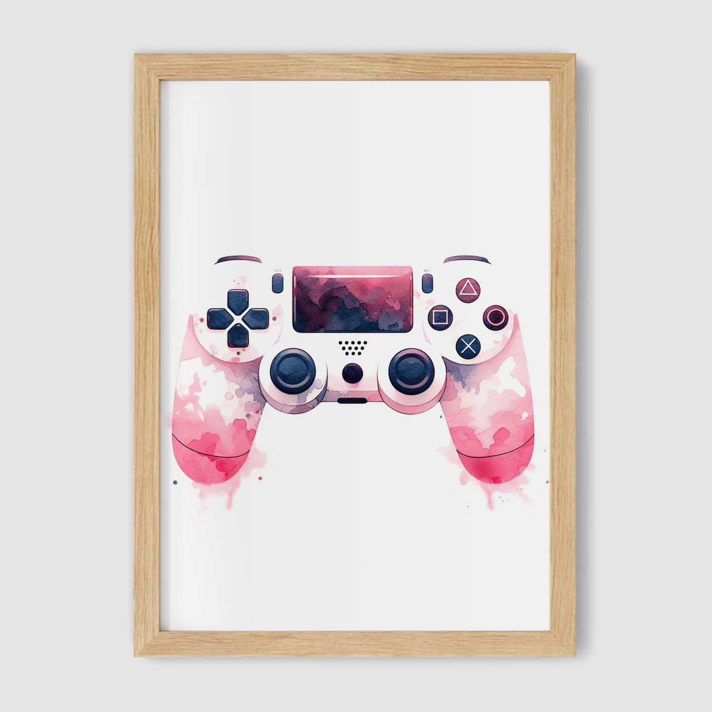 Pink & White Controller Art Print - Gaming Collection