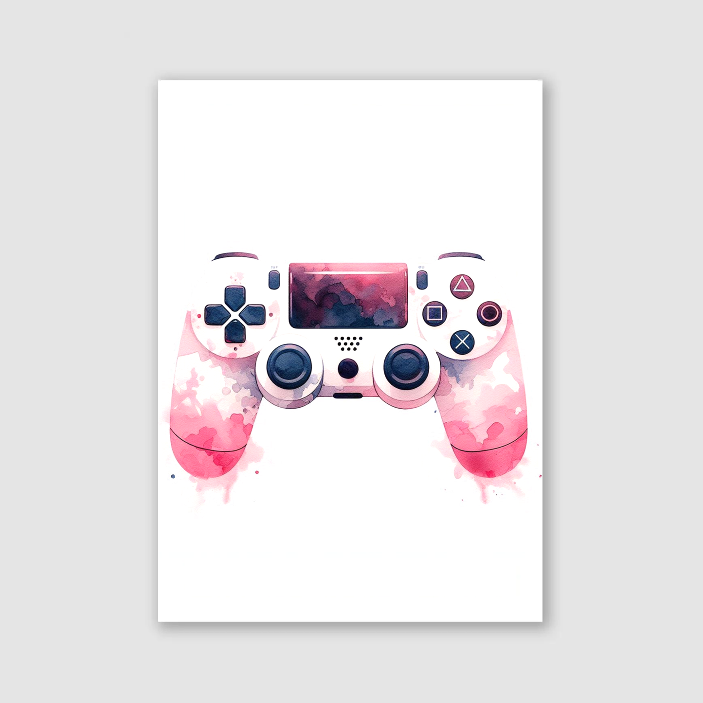 Pink & White Controller Art Print - Gaming Collection