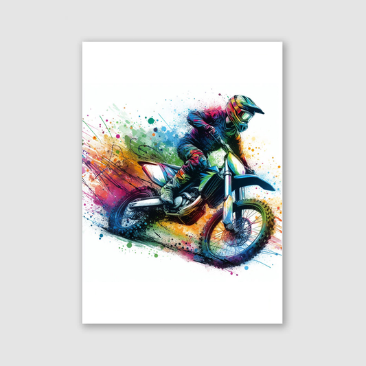Multicoloured Motocross Print - Biking & BMX Collection