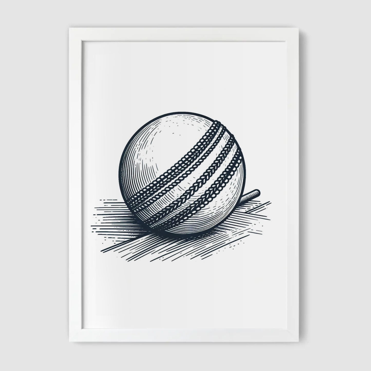 Minimalist Cricket Ball Print - Cricket Collection