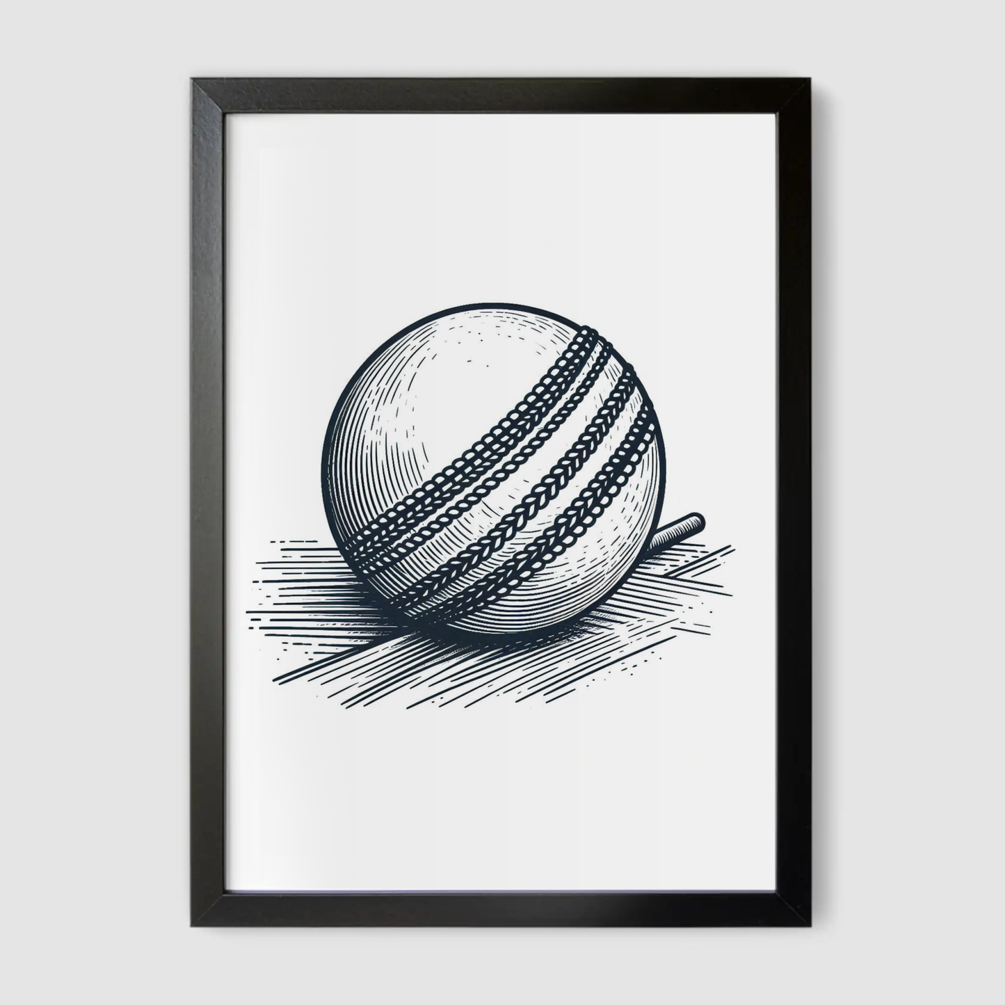 Minimalist Cricket Ball Print - Cricket Collection