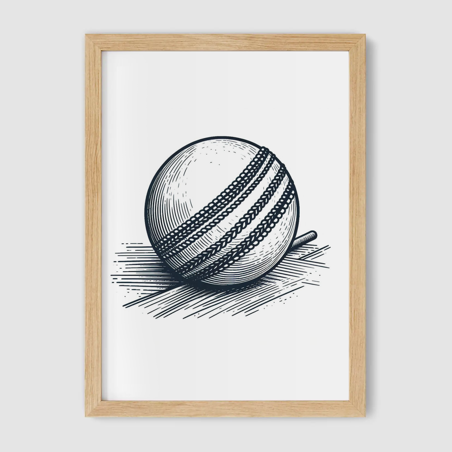 Minimalist Cricket Ball Print - Cricket Collection