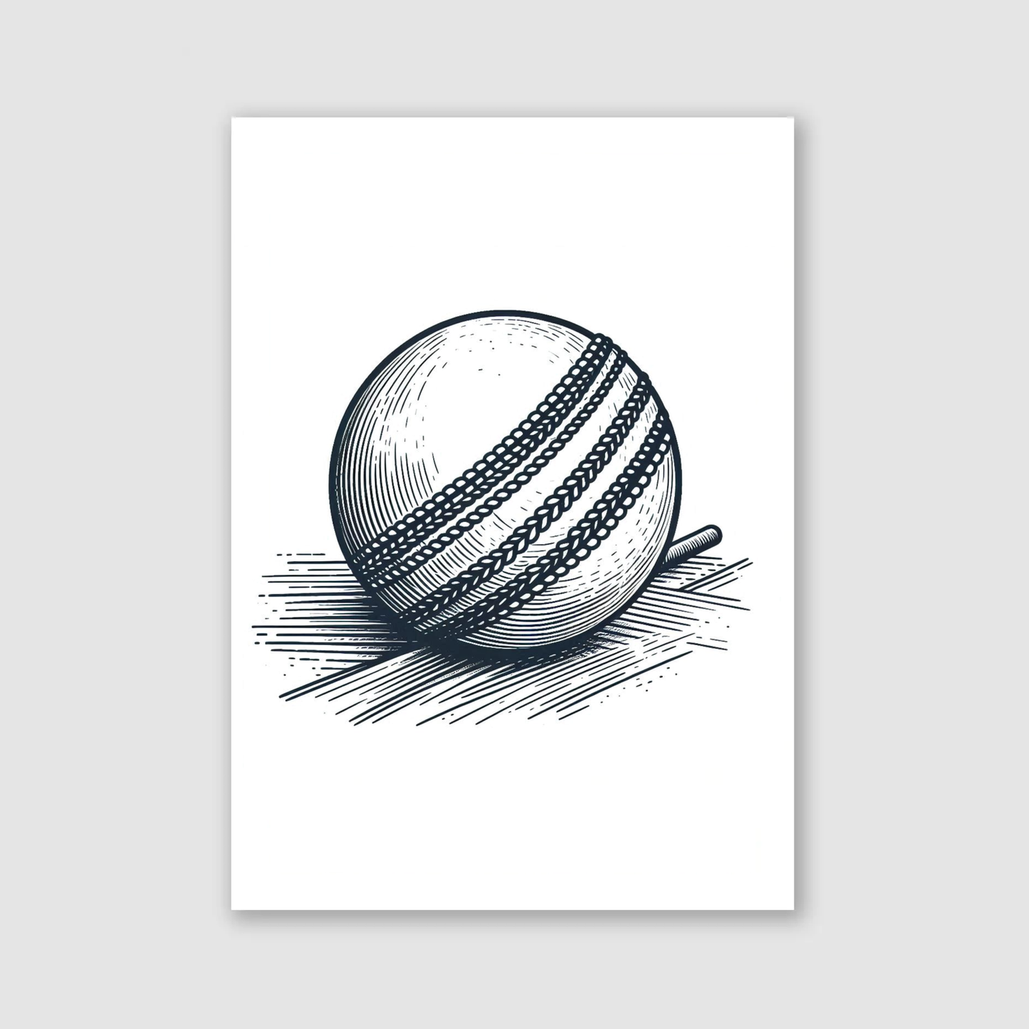 Minimalist Cricket Ball Print - Cricket Collection