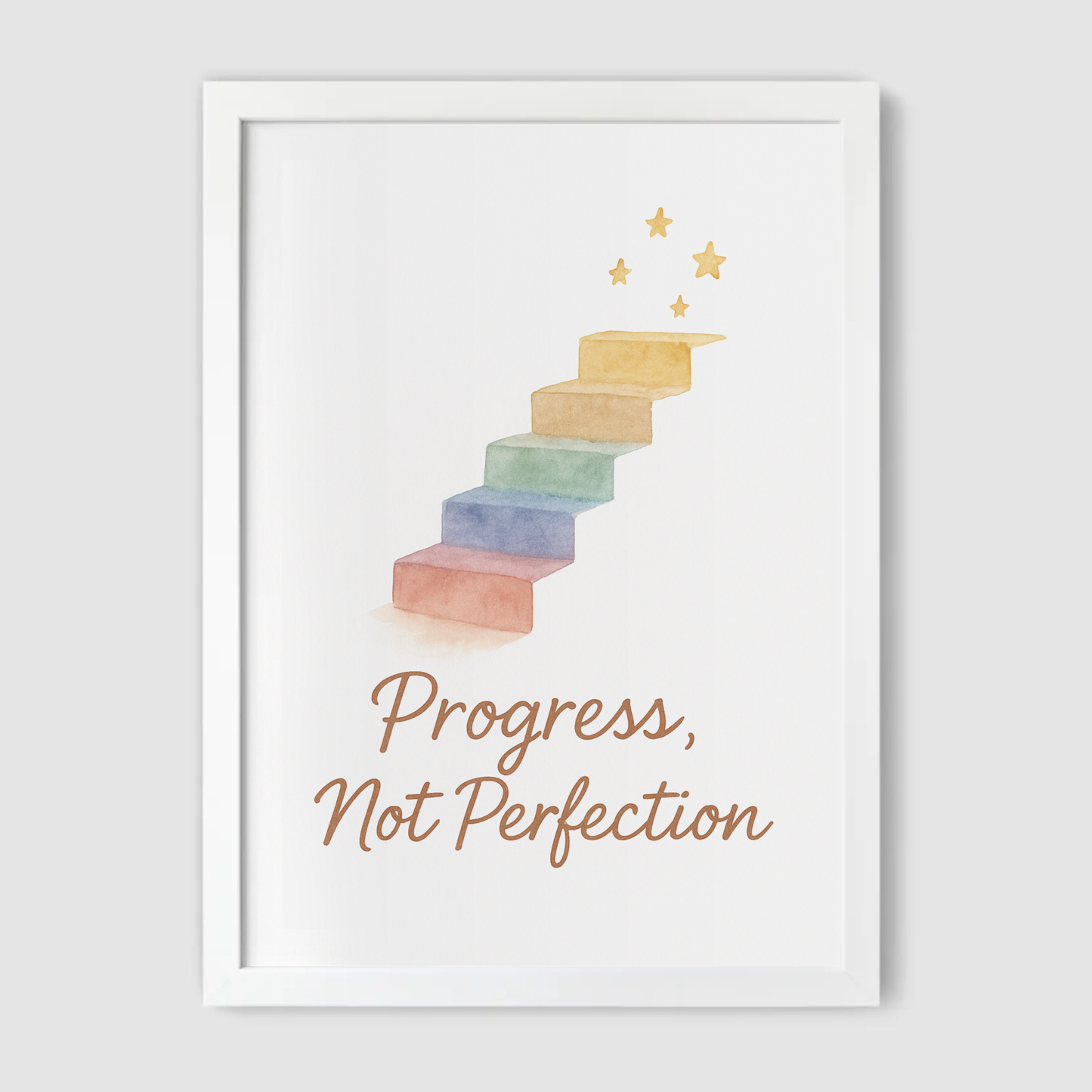 Progress Not Perfection Print - Rainbows & Positivity Collection