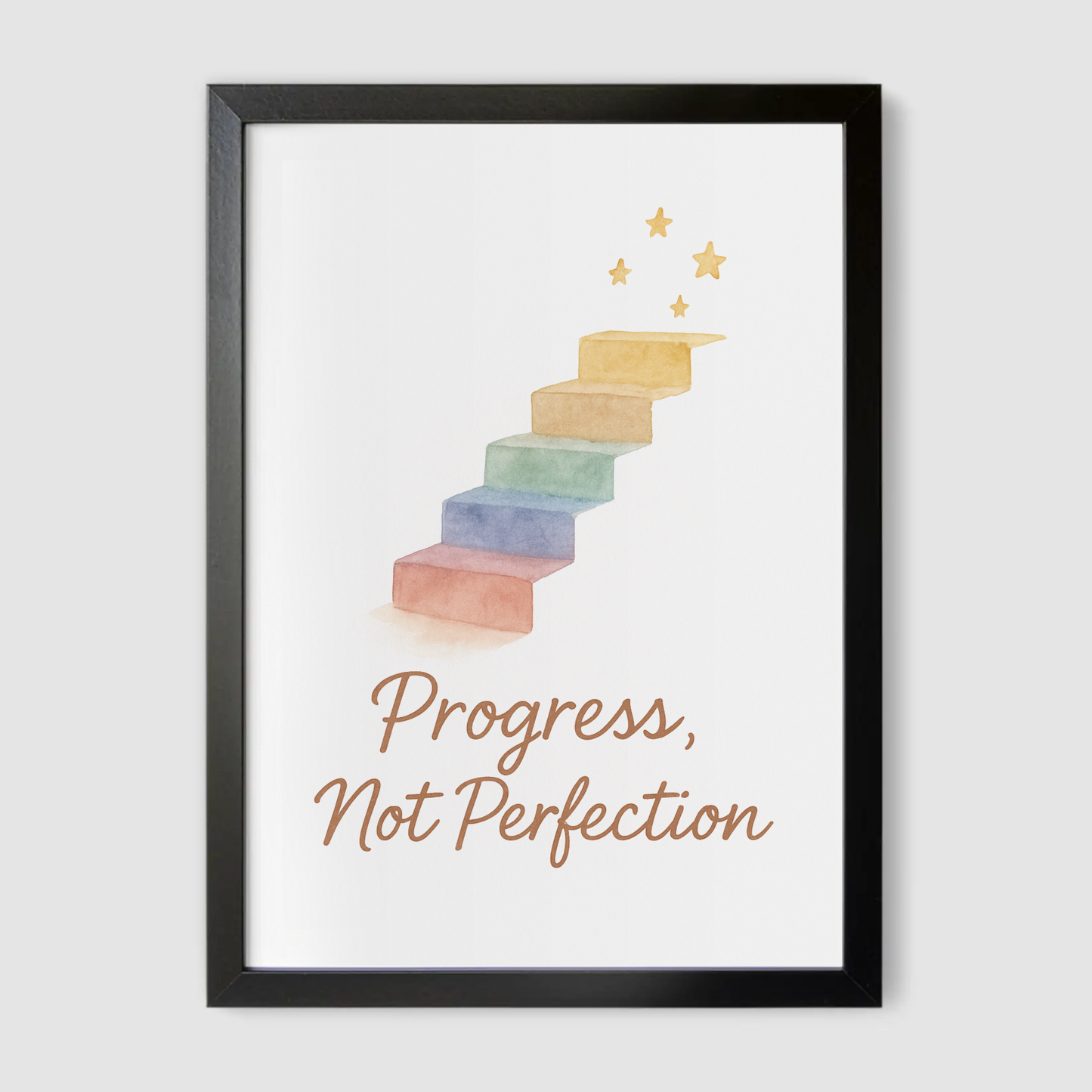 Progress Not Perfection Print - Rainbows & Positivity Collection