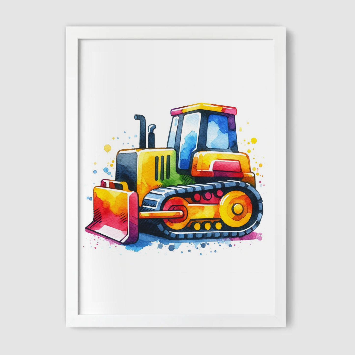 Multicoloured Bulldozer Print - Construction Collection