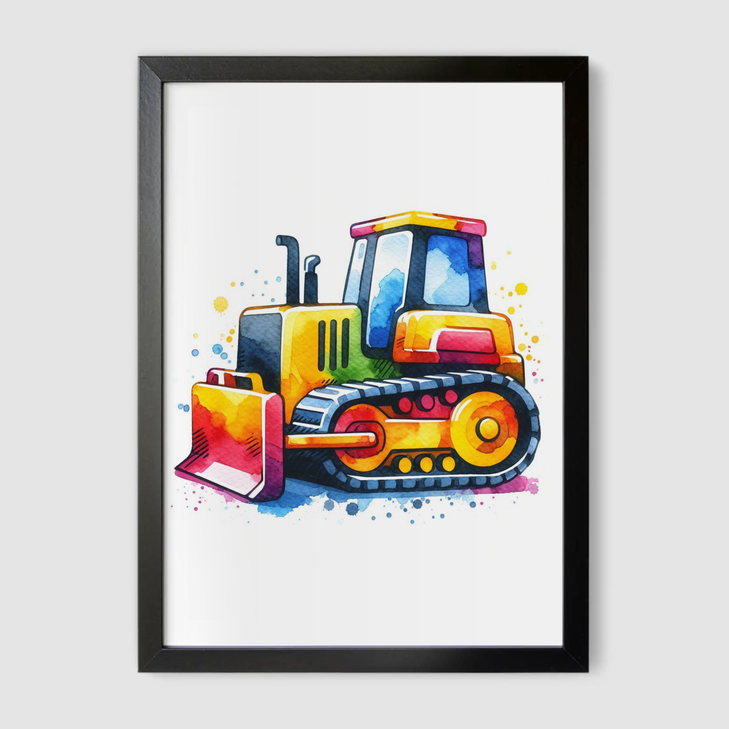 Multicoloured Bulldozer Print - Construction Collection