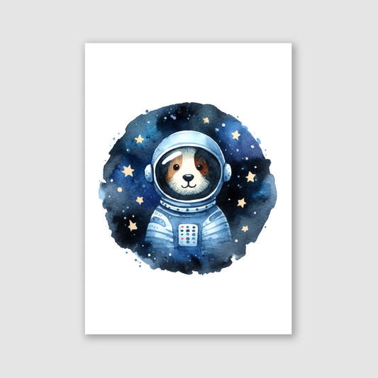 Beagle Spaceman Print - Nursery Space Collection