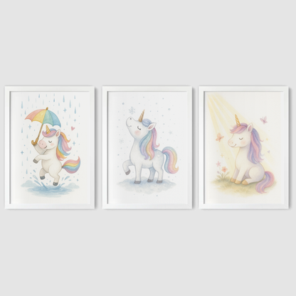 Weather Wonders Unicorn Print Set - Unicorns Collection Set of 3