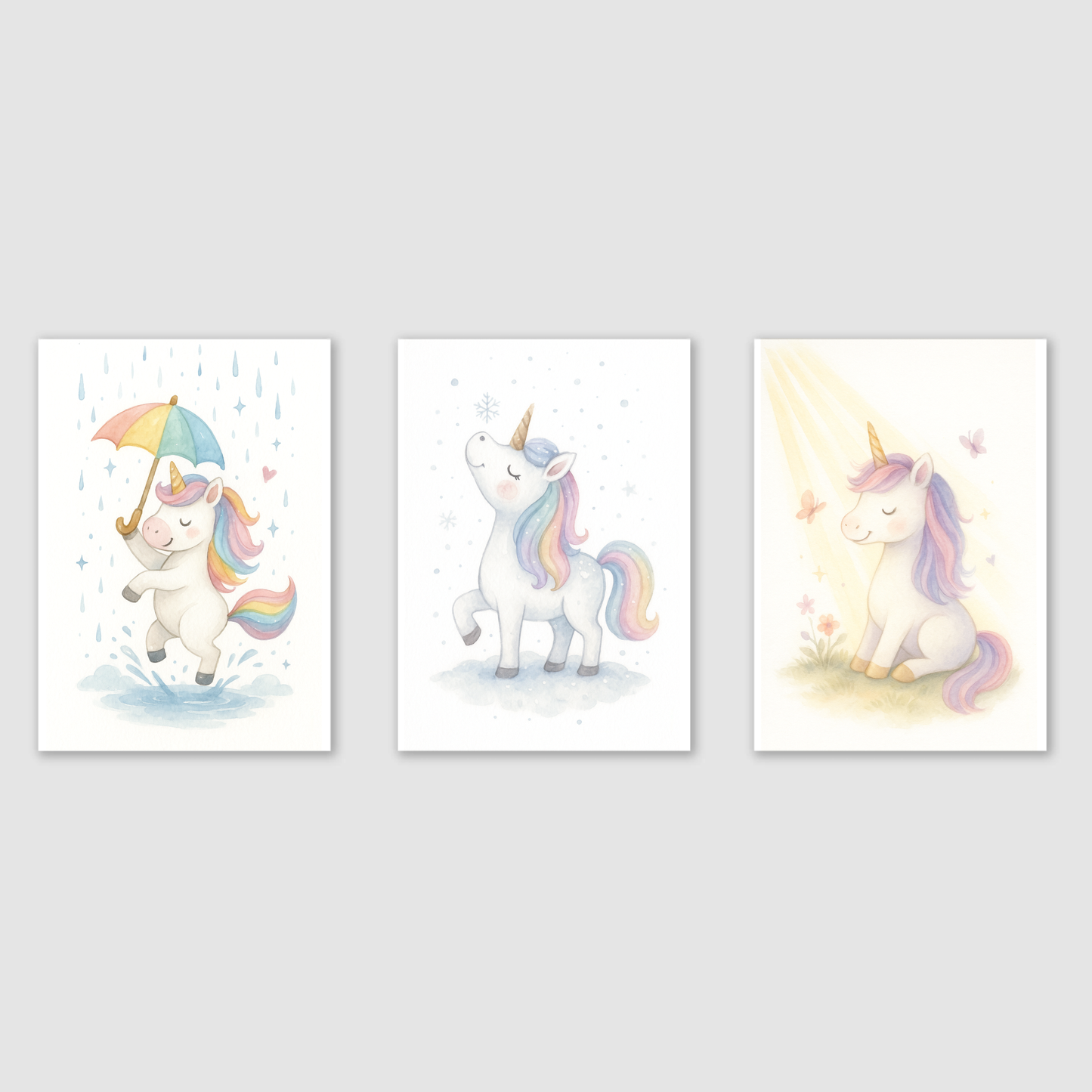 Weather Wonders Unicorn Print Set - Unicorns Collection Set of 3