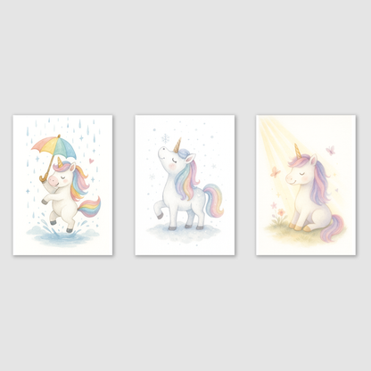 Weather Wonders Unicorn Print Set - Unicorns Collection Set of 3
