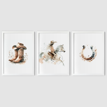 Country & Western Print Set - Horse & Pony Collection Set of 3