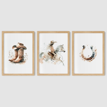 Country & Western Print Set - Horse & Pony Collection Set of 3