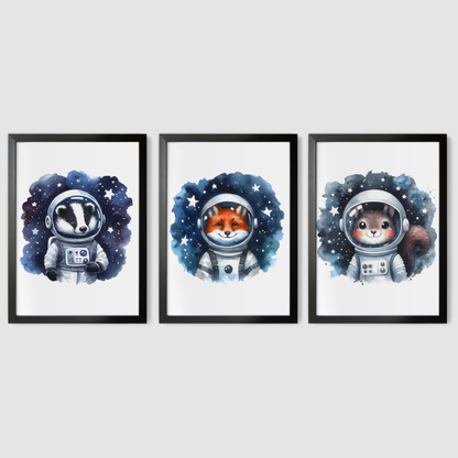 Woodland Animals Space Print Set - Nursery Space Collection Set of 3