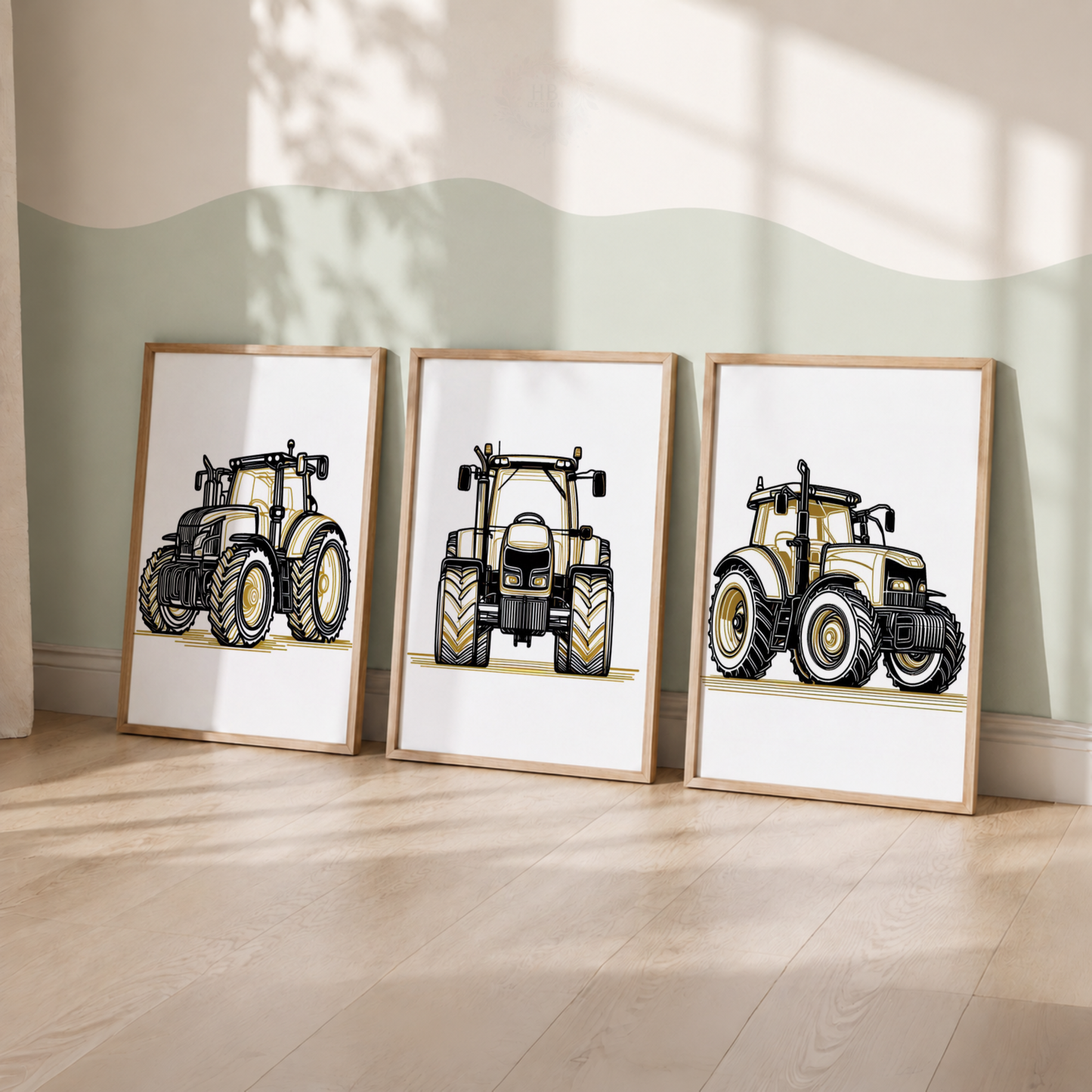 Tractor Nursery Prints Set – Vintage Farm Tractor Wall Art