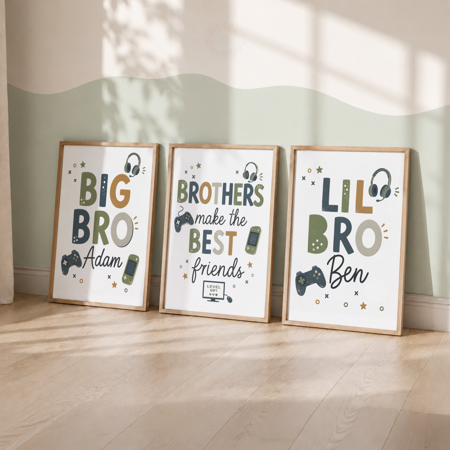 Gaming Brothers – Personalised Big Bro & Little Bro Print Set