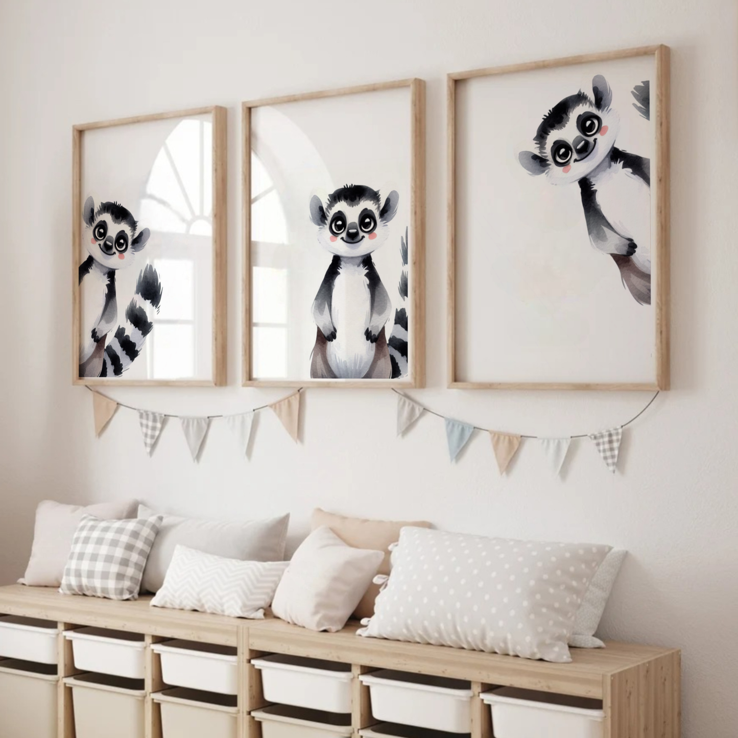 Peeking Lemur Print Set