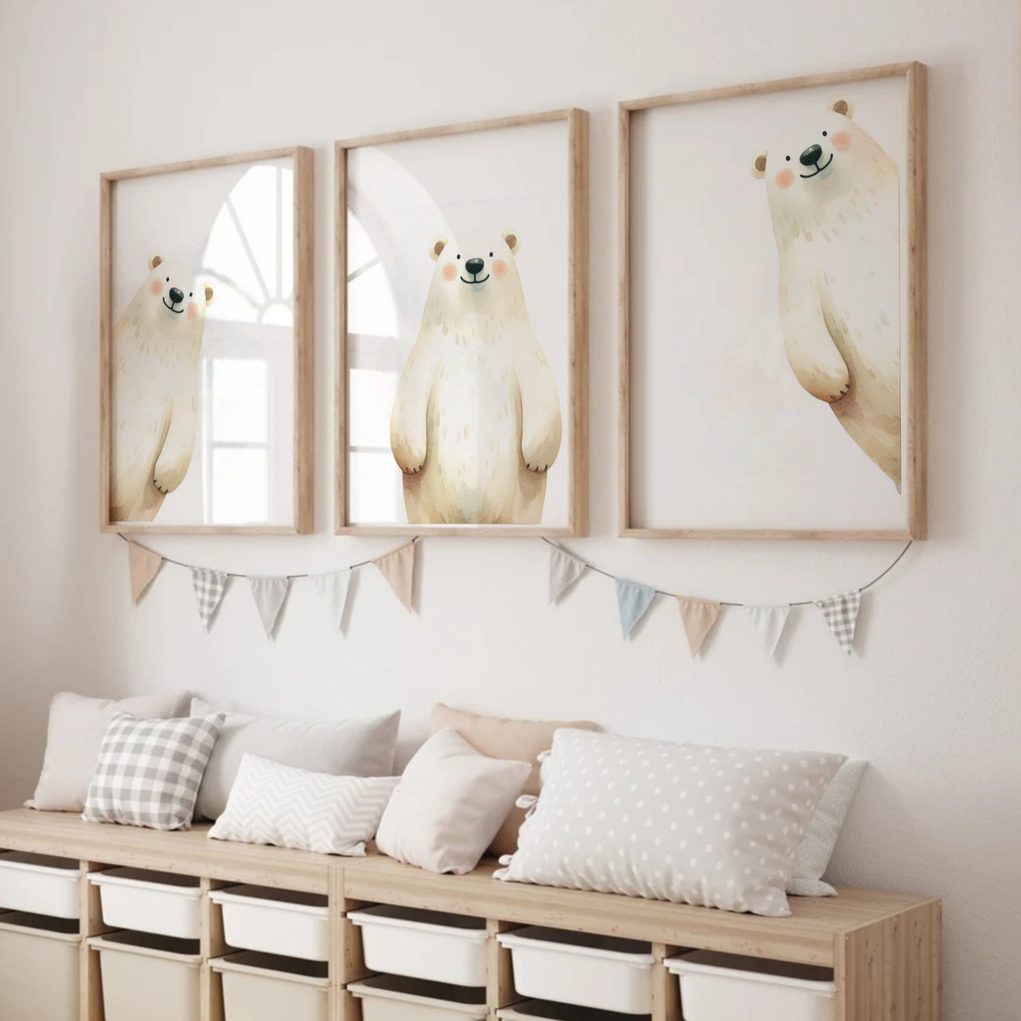Peeking Polar Bear Print Set