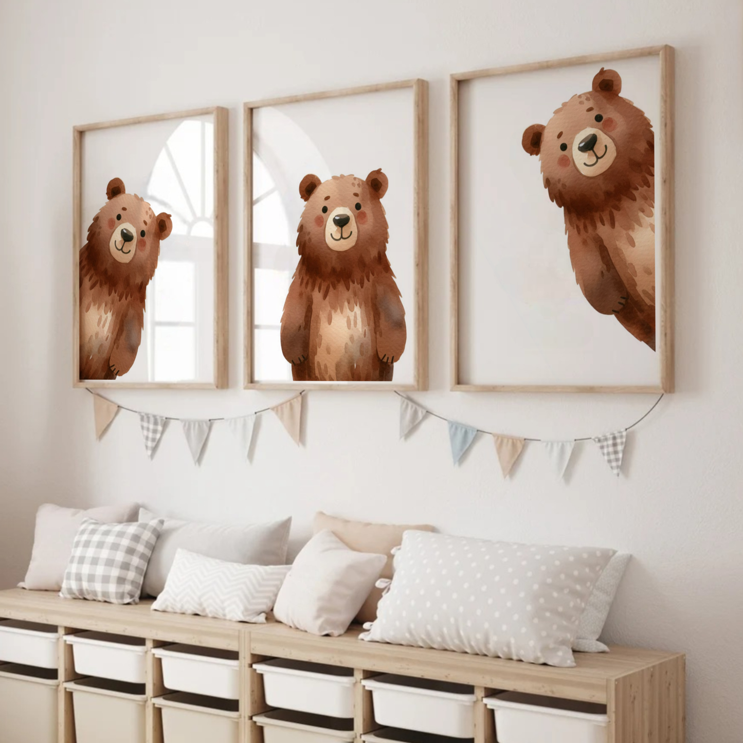 Peeking Bear Print Set