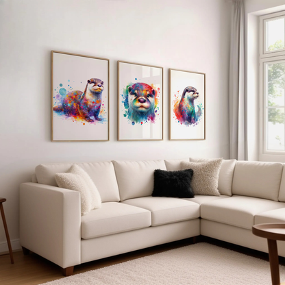 Colourful Otter Print Set
