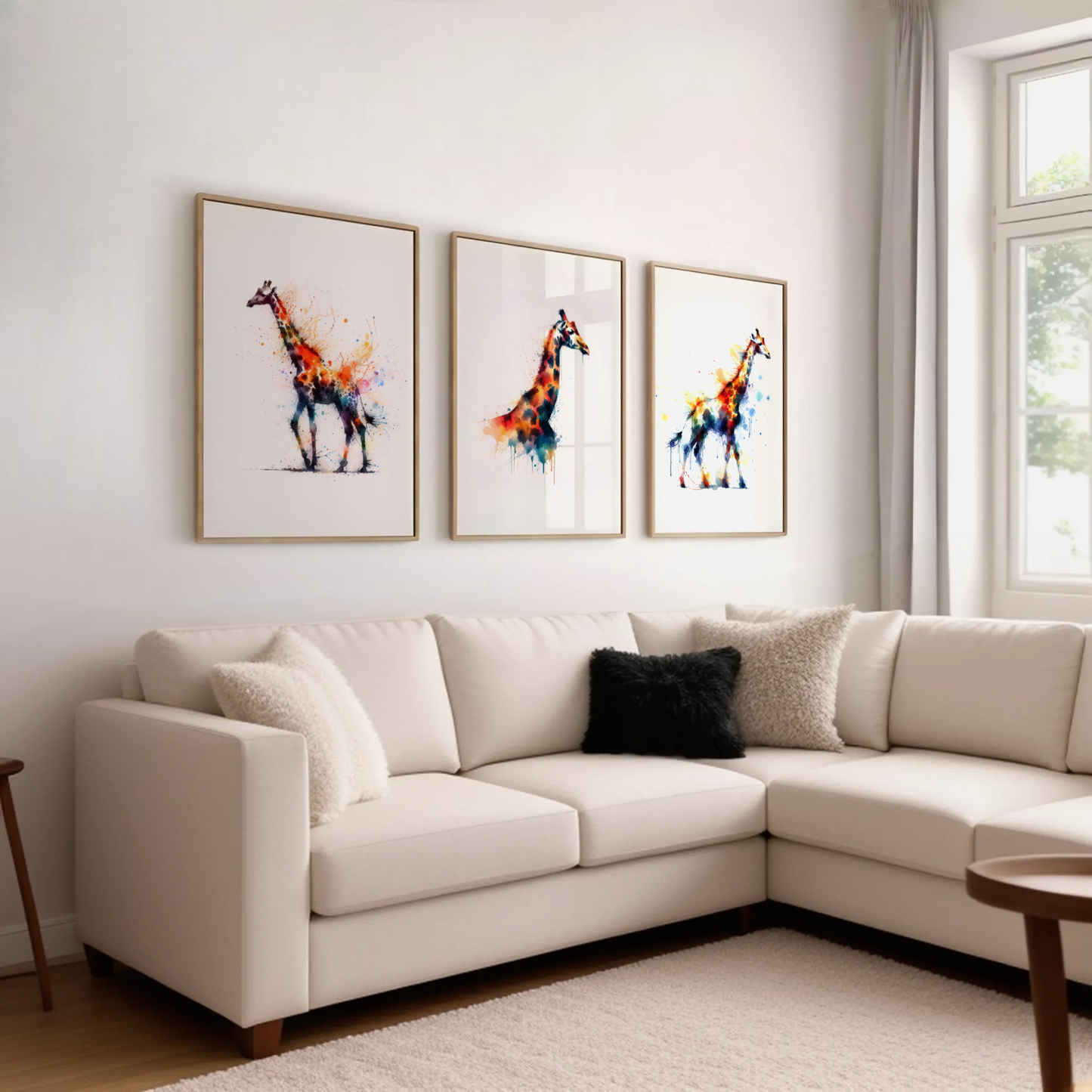 Watercolour Giraffe Print Set