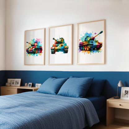 Colourful Tank Print Set